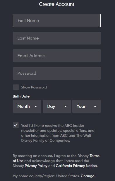 abc account sign up